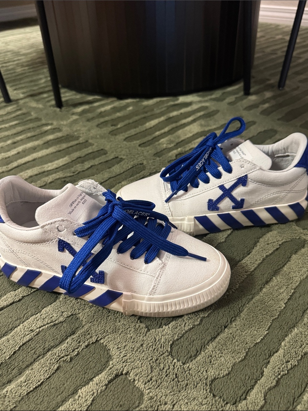 Off-White White Sneakers with Blue Accents
